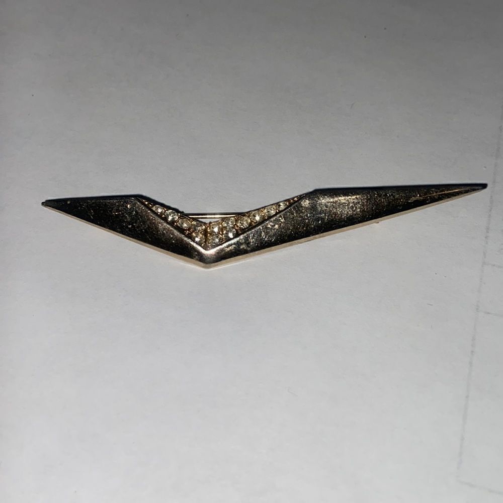 Parklane Vintage Art Deco Brooch Pin With Rhinestones